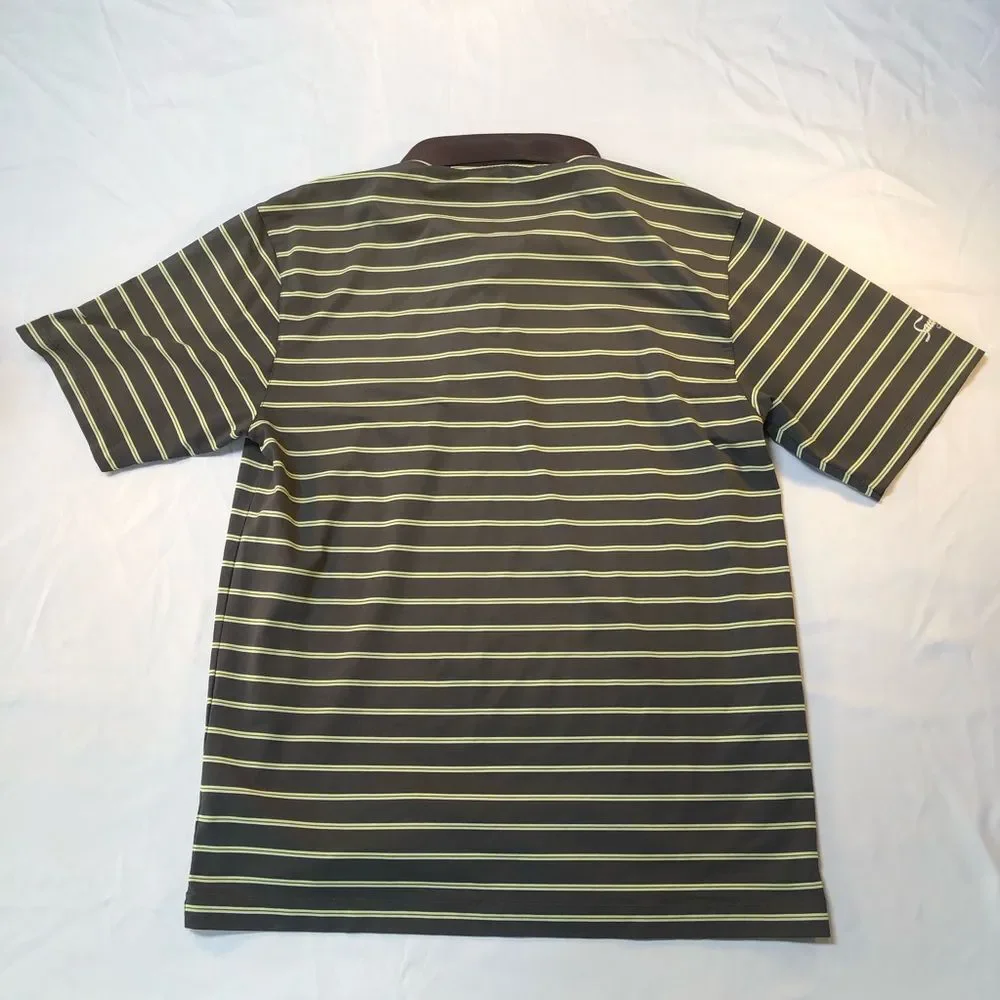 Nike Golf Polo Shirt Mens Size M Fit Dry Green Black Stretch Short Sleeve
